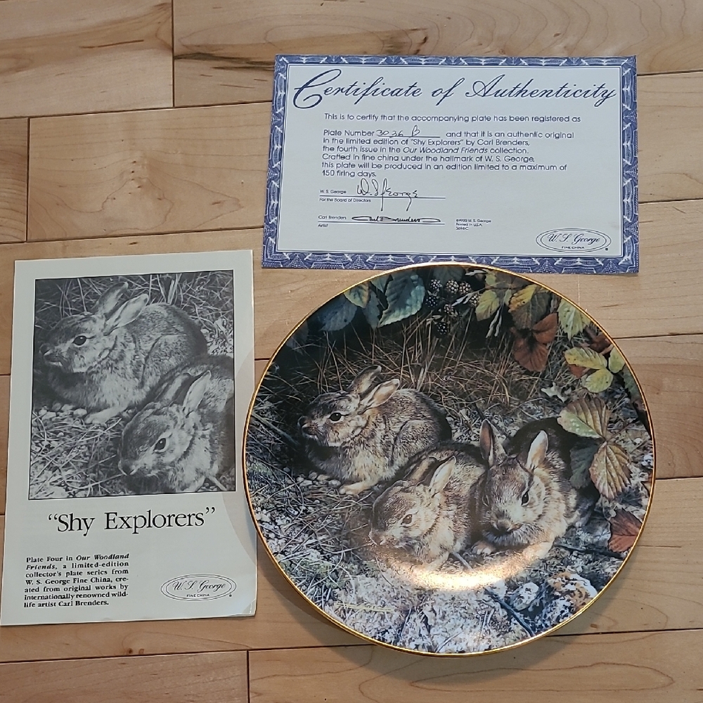 "Shy Explorers" Collector's Plate by Carl Brenders 1990